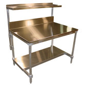 Stainless Steel Cantilever Overshelves with One and 0.5" Back Splash for AIFT Tables
