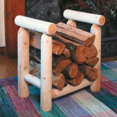 Log Style Cedar Firewood Rack