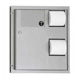 Double Toilet Paper Dispenser and Waste Receptacle