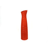 30" Sunset Orange Ceramic Vase I in Matte