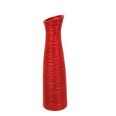 22.5" Red Ceramic Vase in Matte