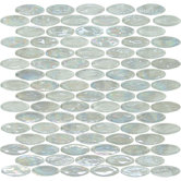 Geo Glass Oval 12" x 12"  Glass Mosaic in White