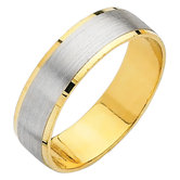 14k Two-tone Gold Ladies Easy Fit Wedding Band