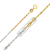 14k Gold Singapore Rose Chain Necklaces