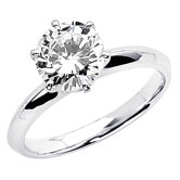 14K Gold Round Cubic Zirconia Solitaire Ring