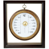 Hanging Galileo Thermometer Inside Cherry Frame