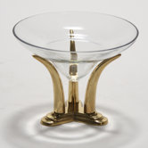 Lead Crystal Glass Bowl with an Tusk Base