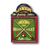 Hand-Carved Billiards Sign