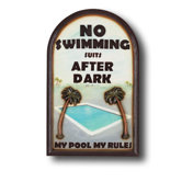 "No Swimming Suits" Outdoor Sign