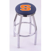 NCAA Single Chrome Ring Swivel Barstool