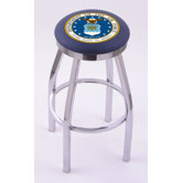 US Military Single Chrome Ring Swivel Barstool