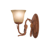 Ponderosa One Light Wall Sconce with Gold-Streaked Amber Glass Shade