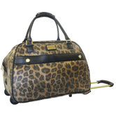 Metallic Leopard 21" Rolling Duffle Bag
