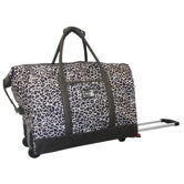 Gray Leopard 20'' 2 Wheeled Weekender Duffel