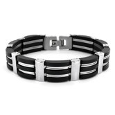 Stainless Steel and Rubber Bracelet