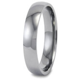 Men's Titanium Polished Domed Comfort-fit Ring