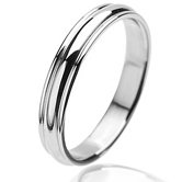 Polished Stainless Steel Grooved Band Ring