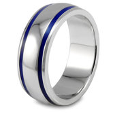 Stainless Steel Groove Domed Band Ring