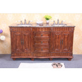60" Double Bathroom Vanity Set in Antique Honey