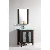 27.5" Single Bathroom Vanity Set with Mirror in Dark Chocolate