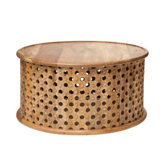 Jali Coffee Table with Glass Top
