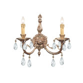 Olde World Ornate Candle Wall Sconce in Olde Brass