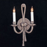 Baroque Candle Wall Sconce in Pewter