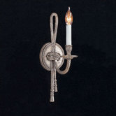 Baroque   Candle Wall Sconce in Antique Pewter