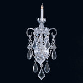 Bohemian Crystal  Candle Wall Sconce in Majestic Wood Polished Crystal