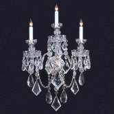 Bohemian Crystal  Candle Wall Sconce in Majestic Wood Polished Crystal