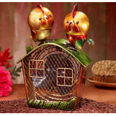 Rooster Figurine Table Top Fan