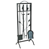 Leaf Design 4 Piece Fireplace Tool Set