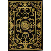 Classic Aubusson La Sarre Black Rug