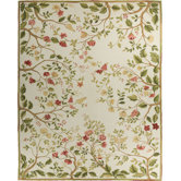 Classic Aubusson Summer Cream Flowers Rug