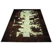 Straight White Line Haired Cowhide Rug