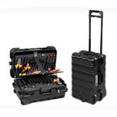 184"Military-Ready" Slim-Line 3 Pallet Case (with cart): 9" H x 21.5" W x 12.25" D