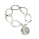 Standing Liberty Coin Sterling Silver Oval Link Bracelet