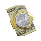 Walking Liberty Half Dollar Goldtone Money Clip