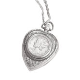 Mercury Dime Heart Pendant and Watch