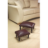 Faux Leather Foot Stool (Set of 2)