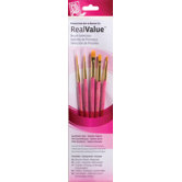 RealValue Golden Taklon Brushes (Set of 5)