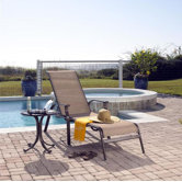 Island Breeze Sling Chaise Lounge and End Table Set