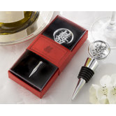 ''Double Happiness'' Elegant Bottle Stopper in Asian-Themed Gift Box