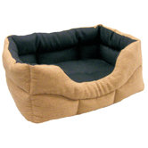 Machine Washable Rectangular Heavy Duty Basket Weave Softee Dog Bed with Lining