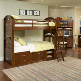 Newport Beach Twin over Twin Bunk Bed with Bookshelves and Storage
