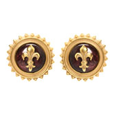Regalia Fleur De Lis Button Earrings