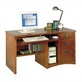 Wood Single Pedestal Computer Desk