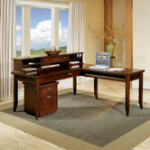 Tribeca Loft Cherry Writing Table and Hutch Set