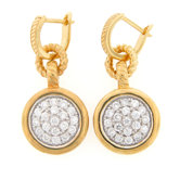 Rope Design Cubic Zirconia Dangle Earrings