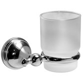 Bathroom Glass Tumbler with Holder